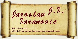 Jaroslav Karanović vizit kartica